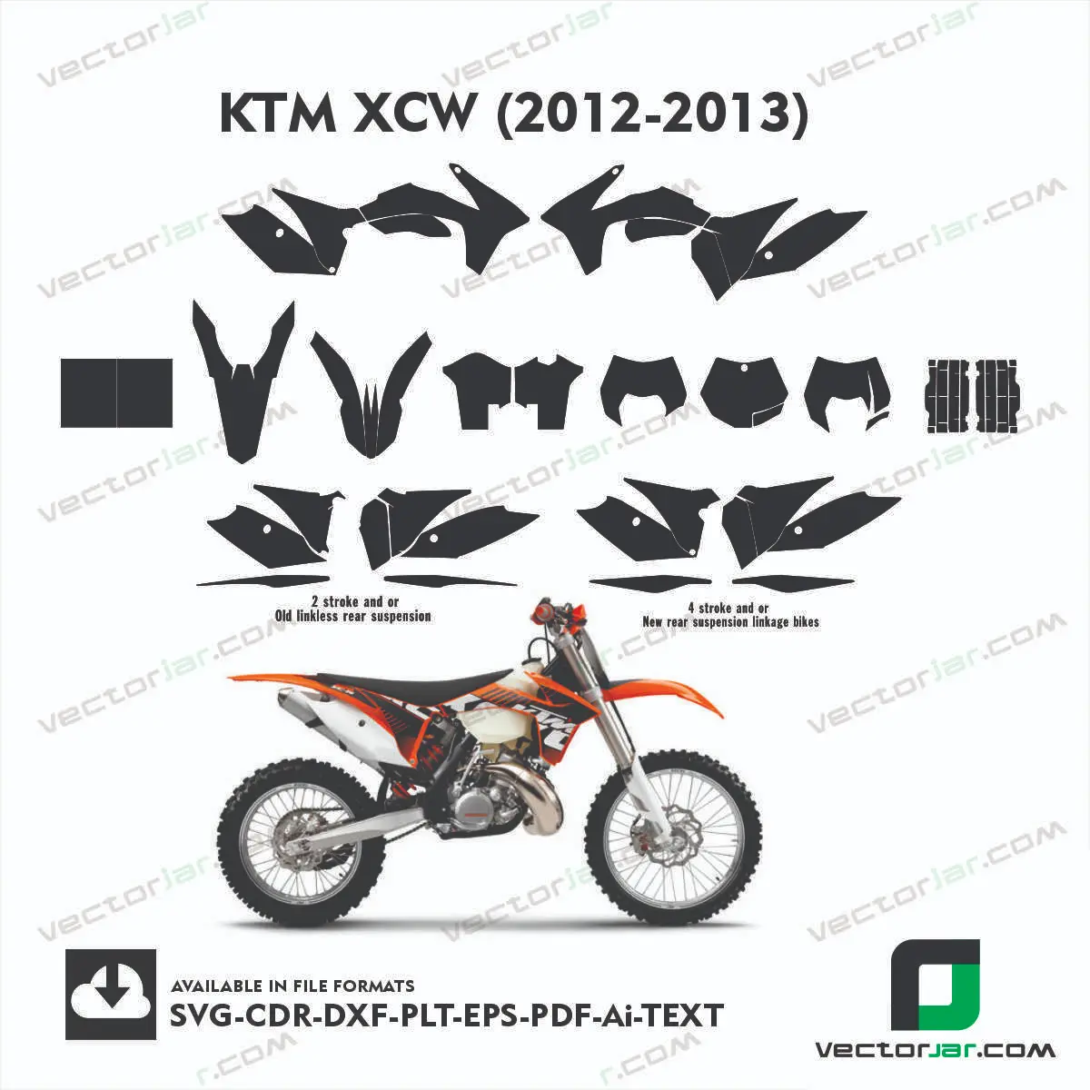 KTM XCW (2012-2013) graphics vector template