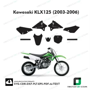 Kawasaki KLX125 (2003-2006) graphics vector template