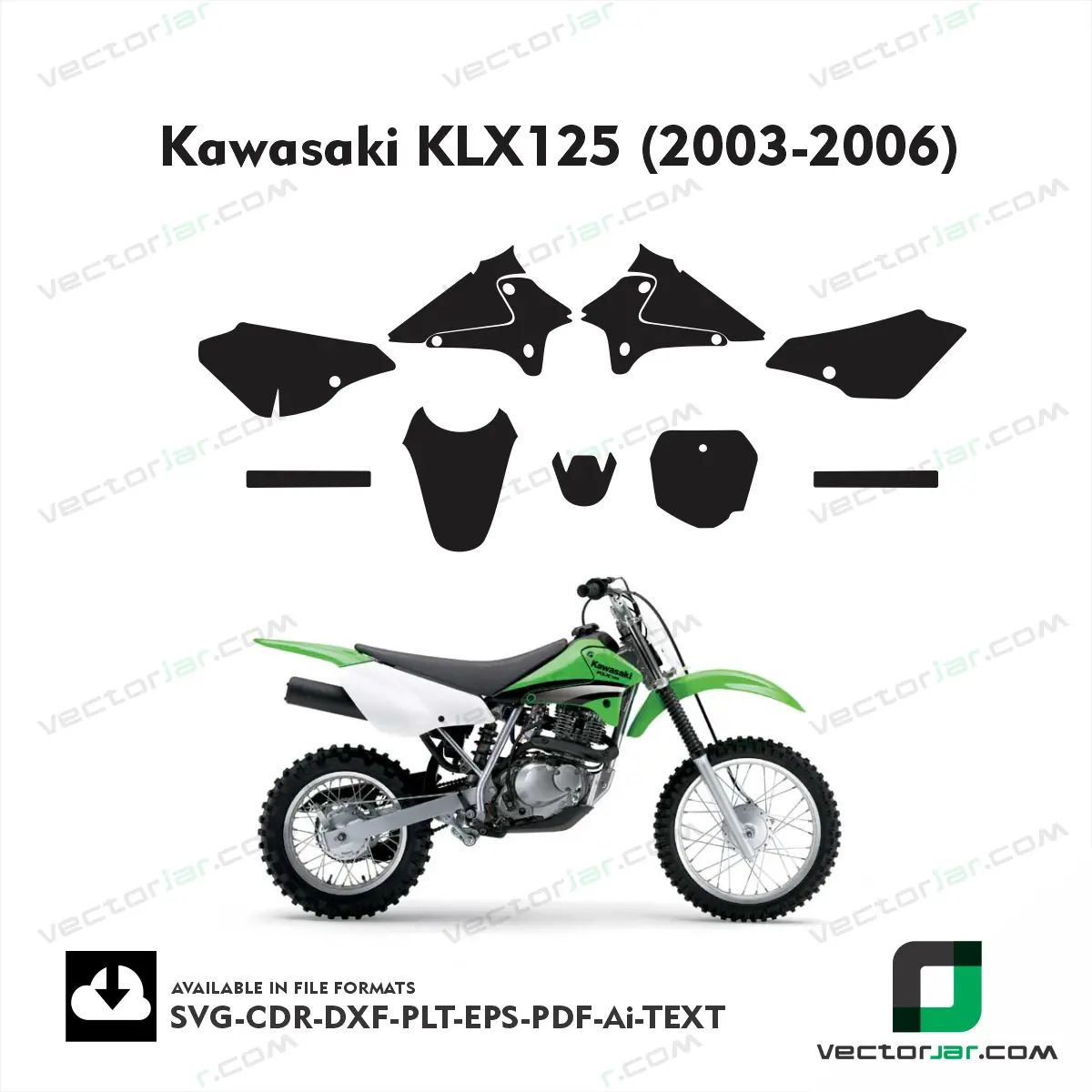 Kawasaki KLX125 (2003-2006) graphics vector template