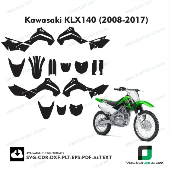 Kawasaki KLX140 (2008-2017) graphics vector template
