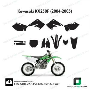 Kawasaki KX250F (2004-2005) graphics vector template