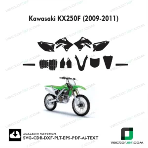 Kawasaki KX250F (2009-2011) graphics vector template