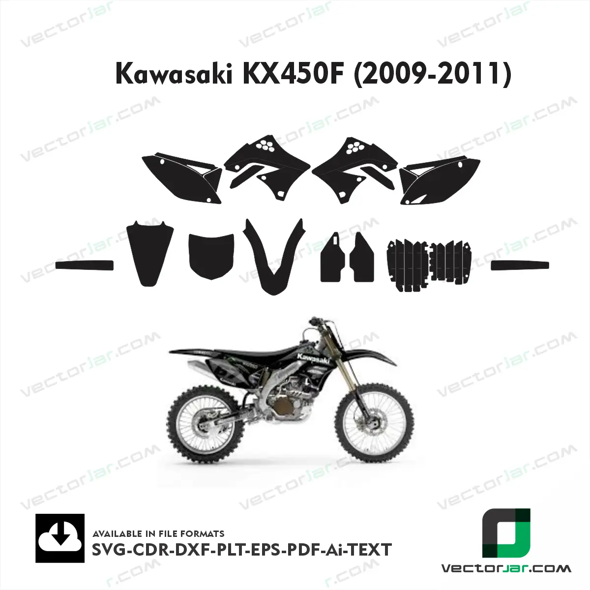 Kawasaki KX450F (2009-2011) graphics vector template