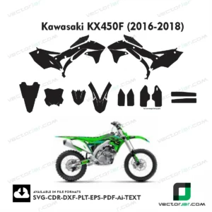 Kawasaki KX450F (2016-2018) graphics vector template