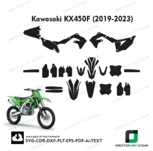 Kawasaki KX450F (2019-2023) graphics vector template