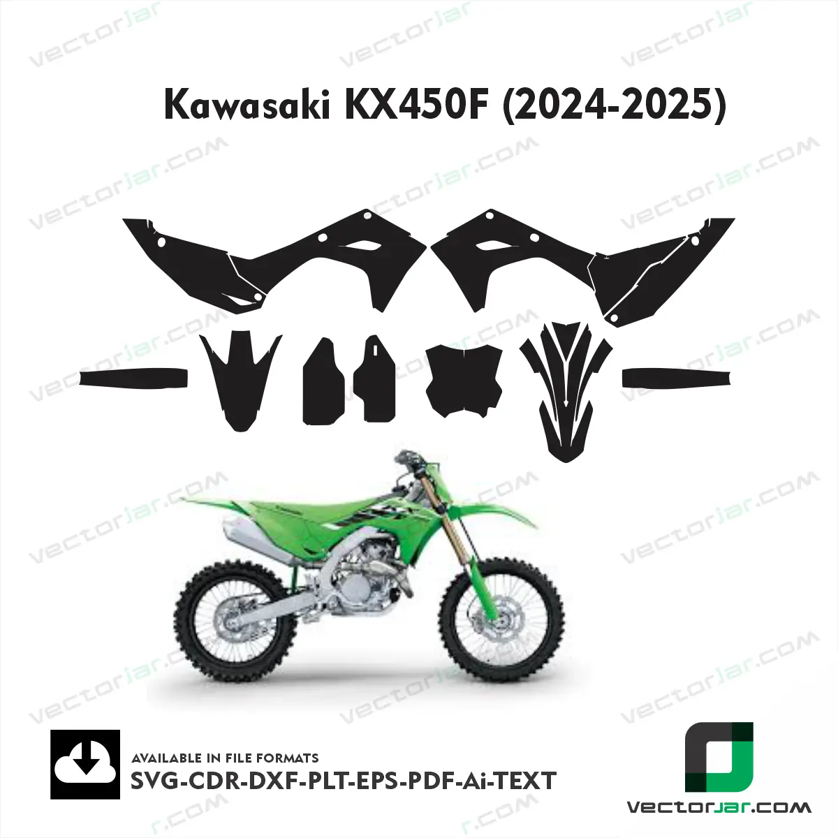 Kawasaki KX450F (2024-2025) graphics vector template
