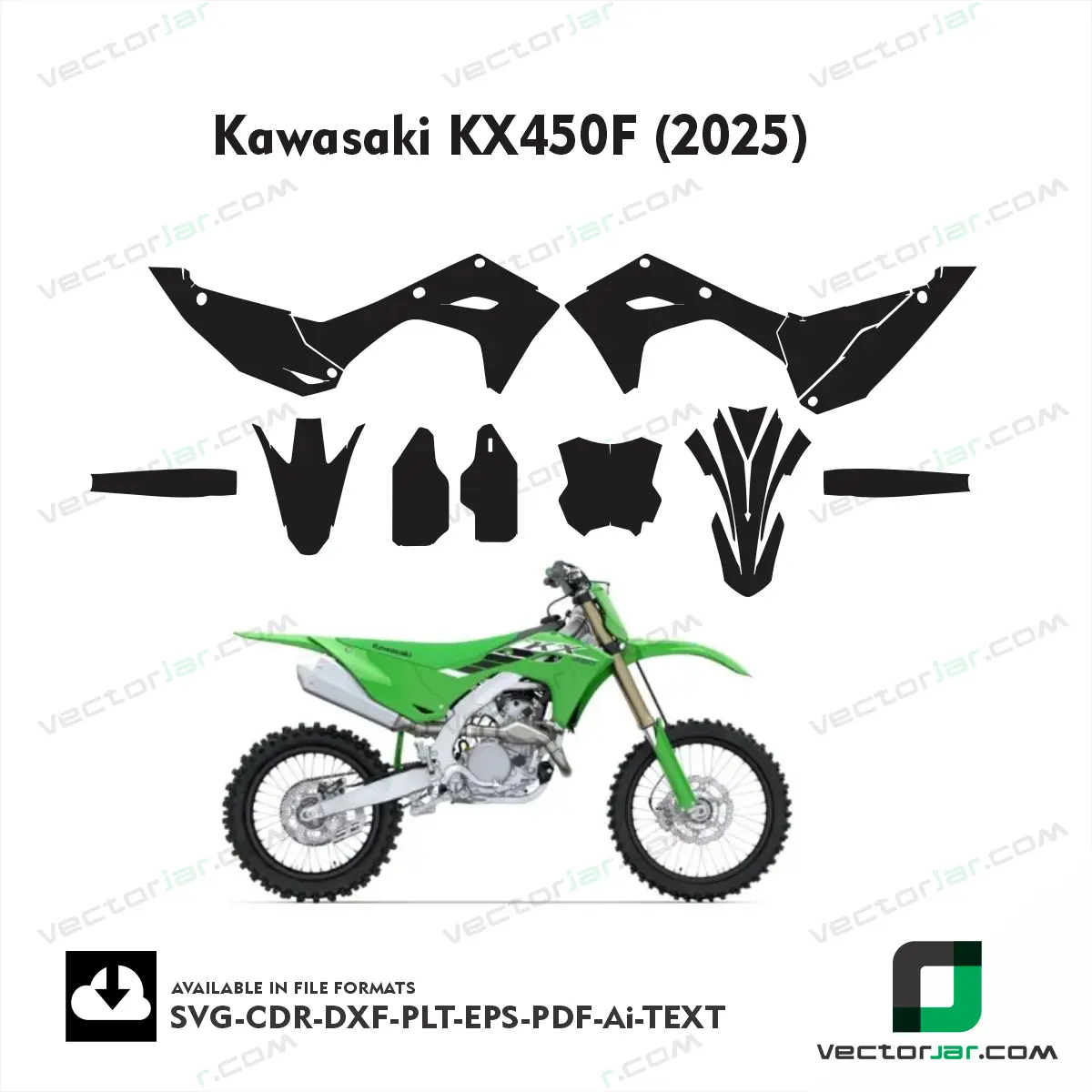 Kawasaki KX450F (2025) graphics vector template