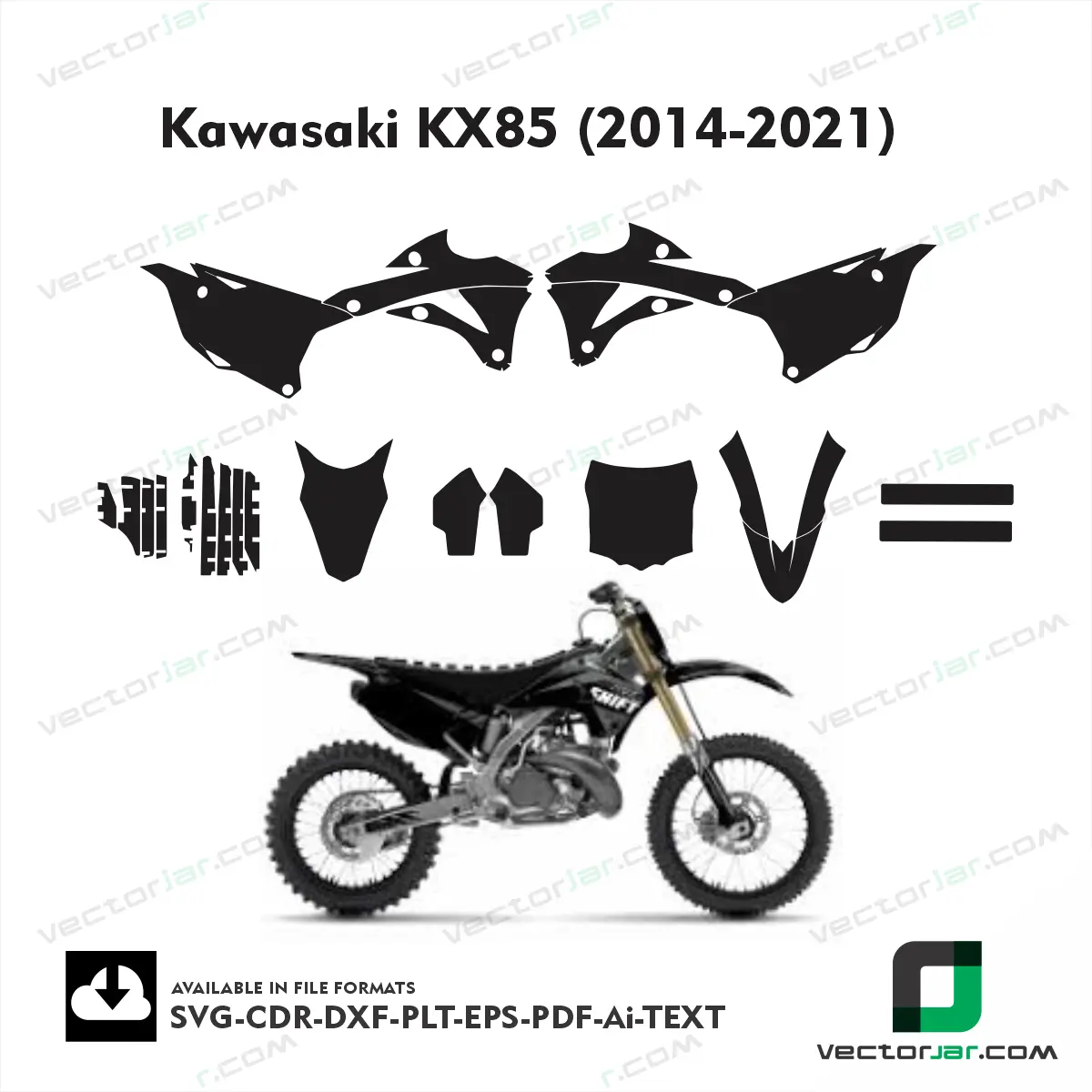 Kawasaki KX85 (2014-2021) graphics vector template
