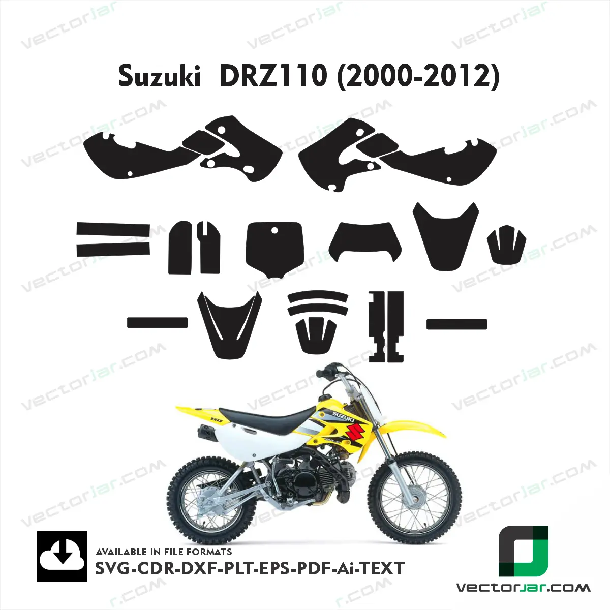Suzuki  DRZ110 (2000-2012) graphics vector template