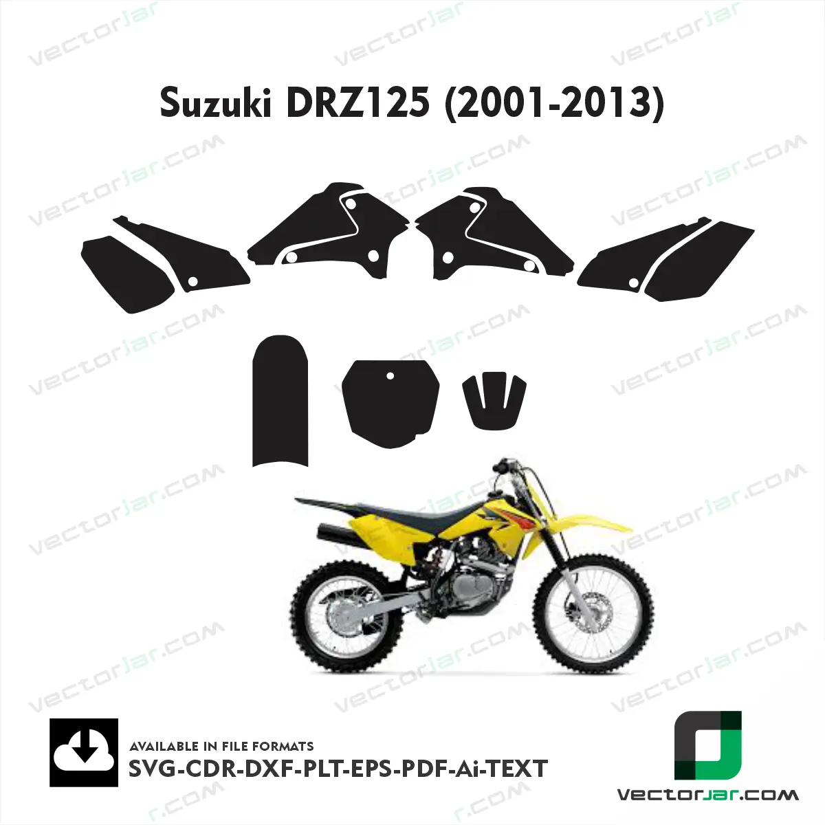 Suzuki DRZ125 (2001-2013) graphics vector template
