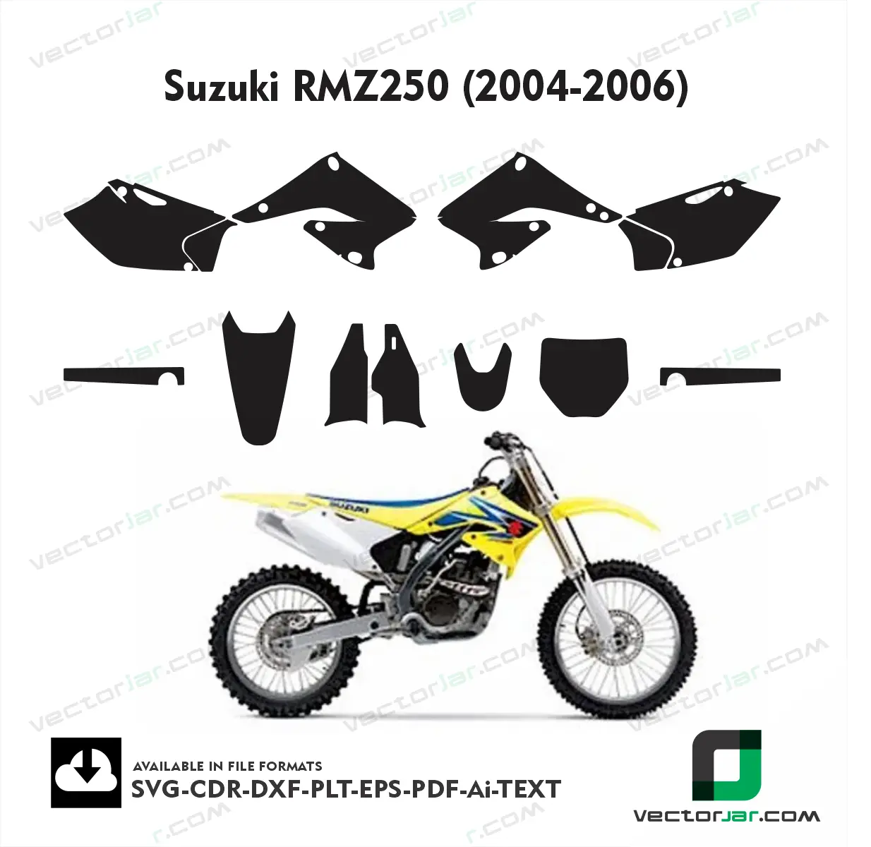 Suzuki RMZ250 (2004-2006) graphics vector template