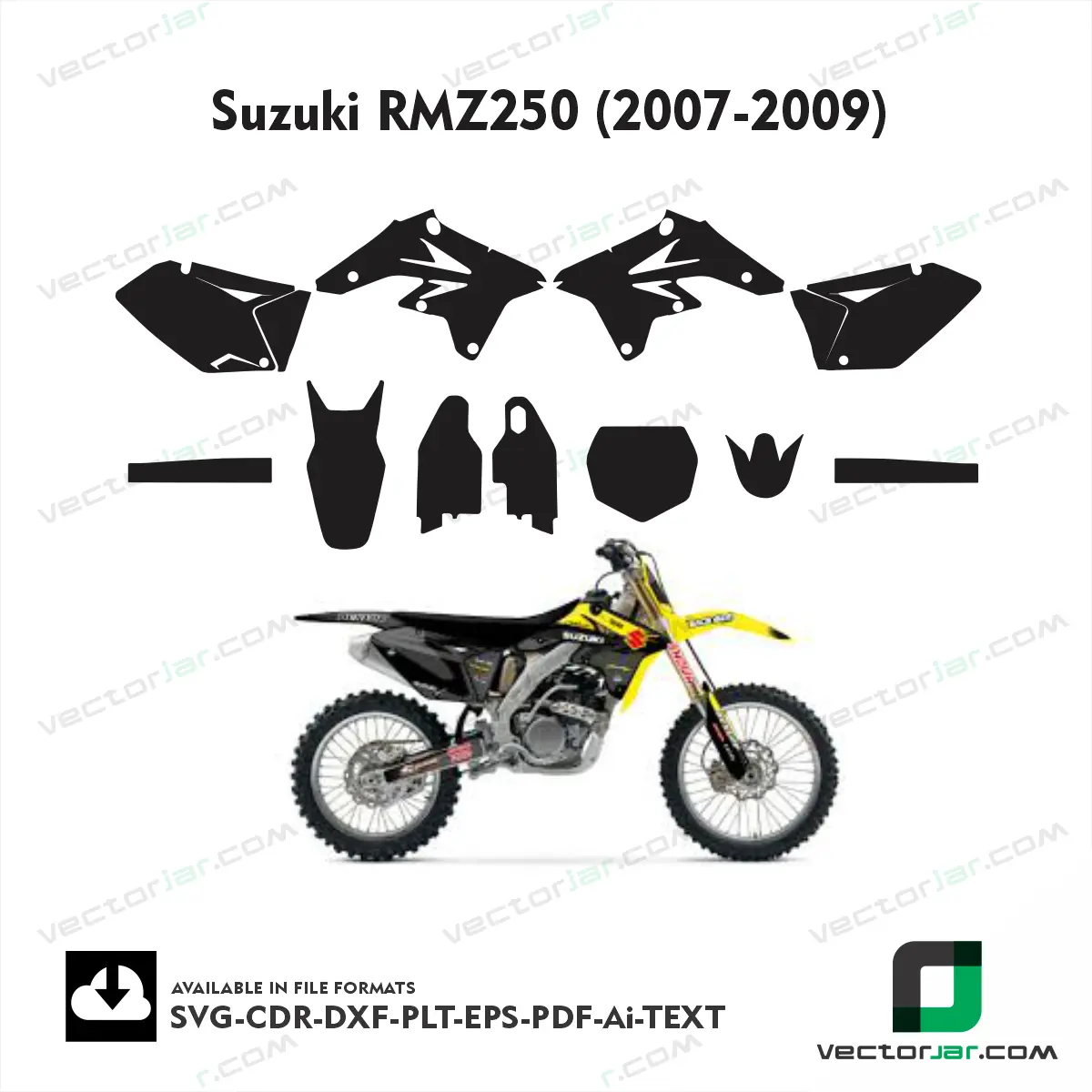 Suzuki RMZ250 (2007-2009) graphics vector template