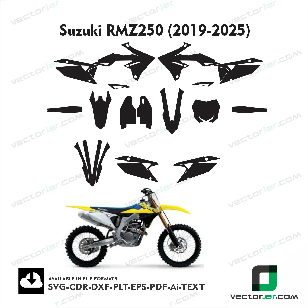 Suzuki RMZ250 (2019-2025) graphics vector template