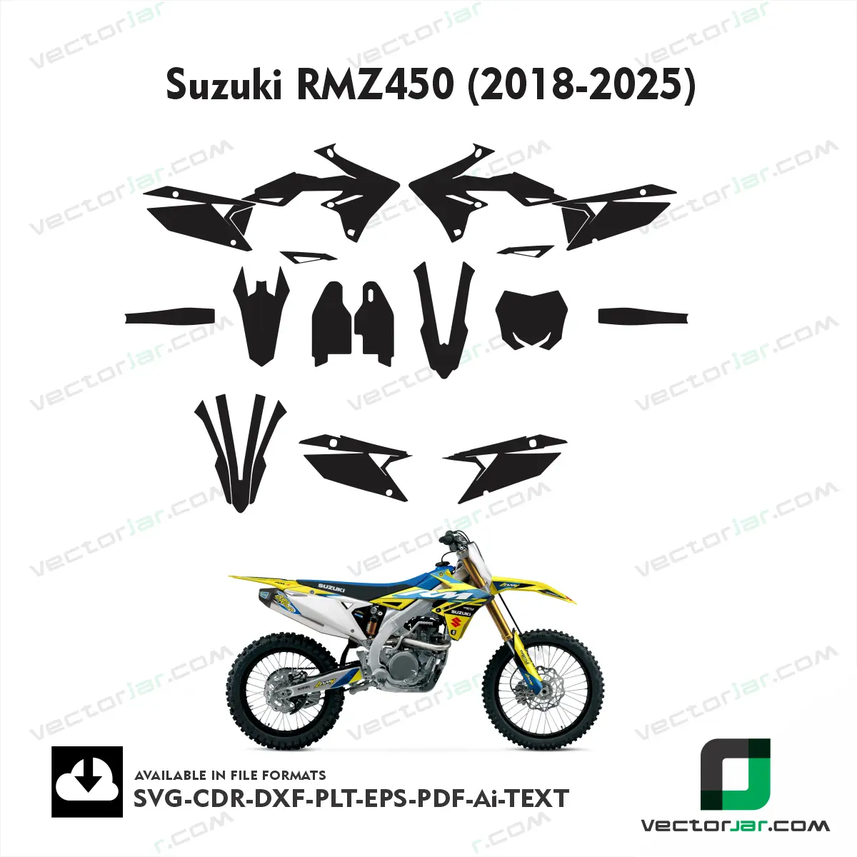 Suzuki RMZ450 (2018-2025) graphics vector template