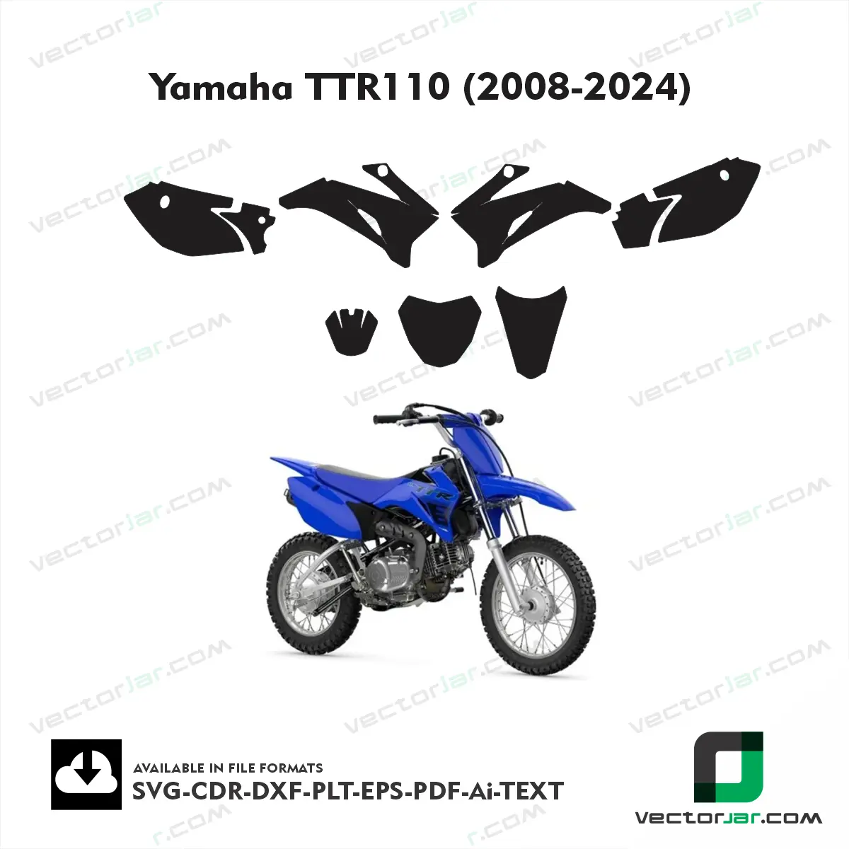 Yamaha TTR110 (2008-2024) graphics vector template