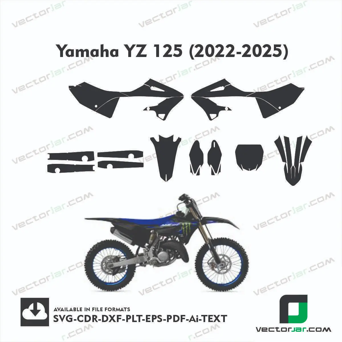 Yamaha YZ 125 (2022-2025) graphics vector template