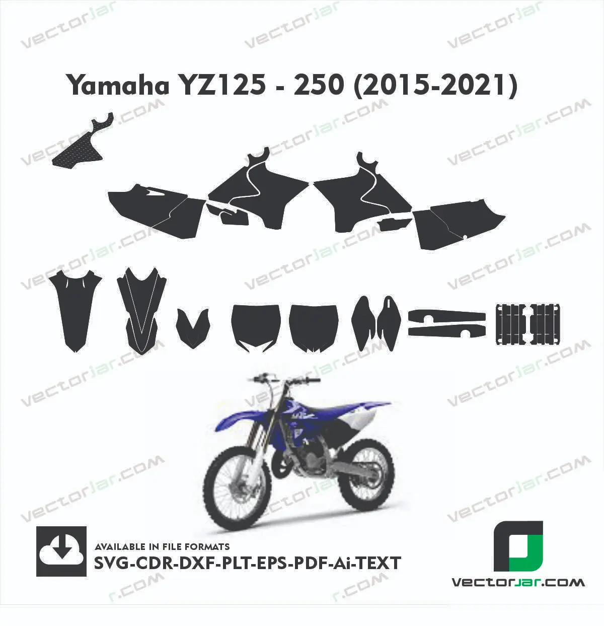 Yamaha YZ125 – 250 (2015-2021) graphics vector template