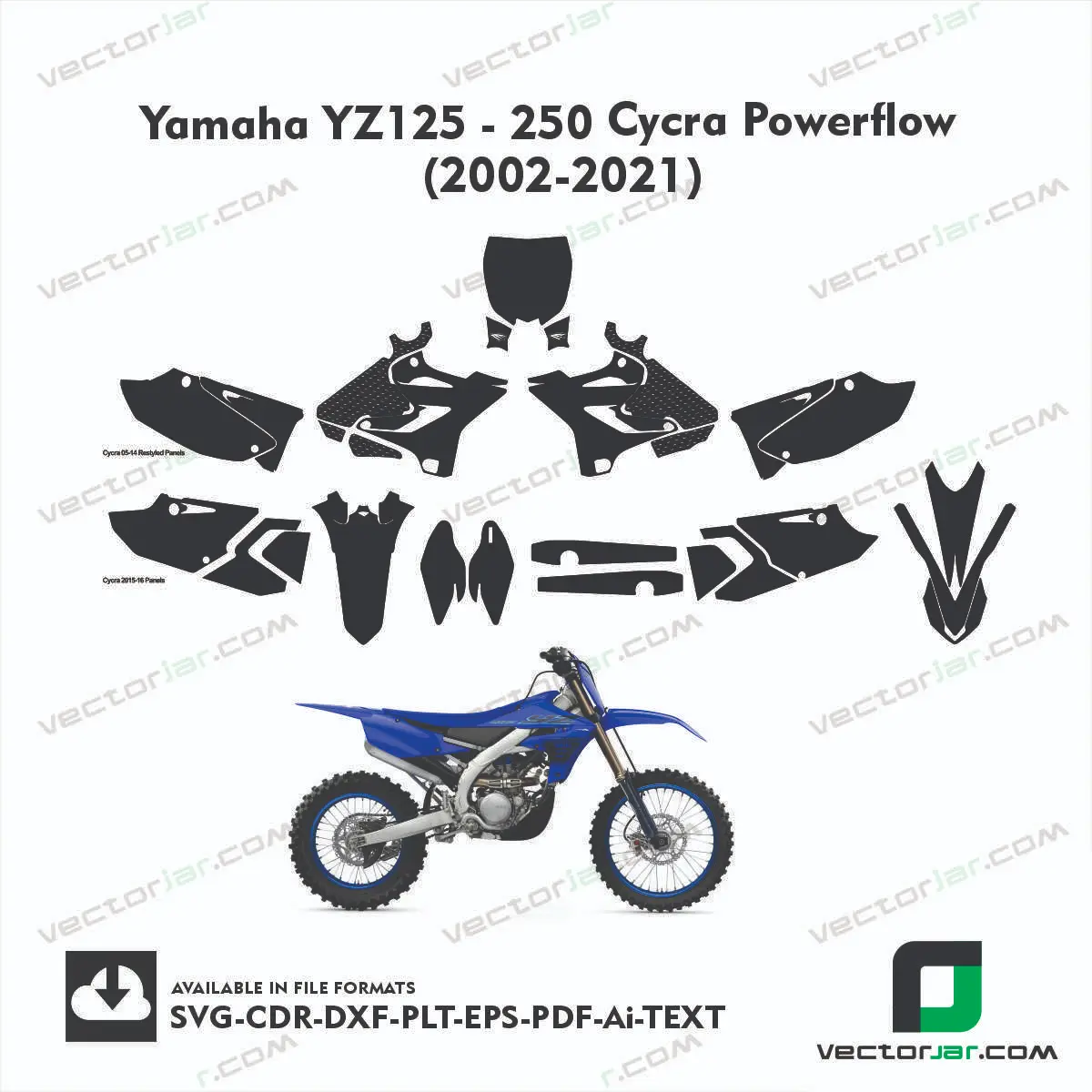 Yamaha YZ125 – 250 Cycra Powerflow (2002-2021) graphics vector template