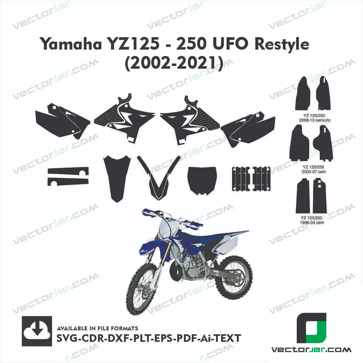 Yamaha YZ125 – 250 UFO Restyle (2002-2021) graphics vector template