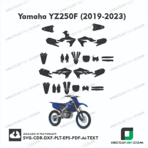 Yamaha YZ250F (2019-2023) graphics vector template