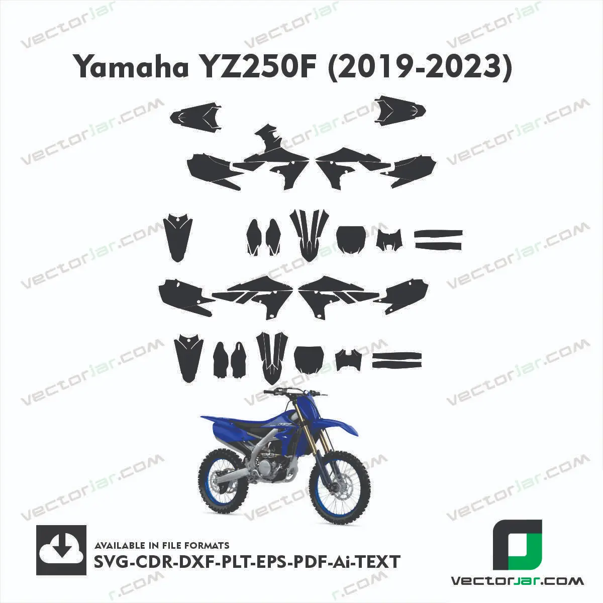 Yamaha YZ250F (2019-2023) graphics vector template