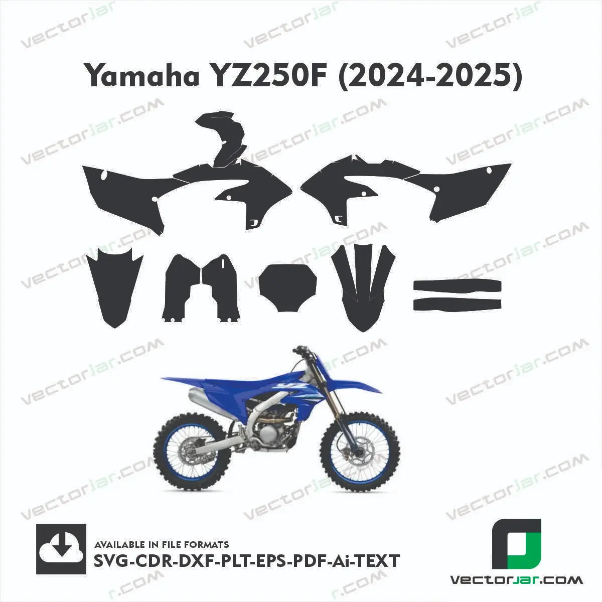 Yamaha YZ250F (2024-2025) graphics vector template