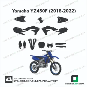Yamaha YZ450F (2018-2022) graphics vector template