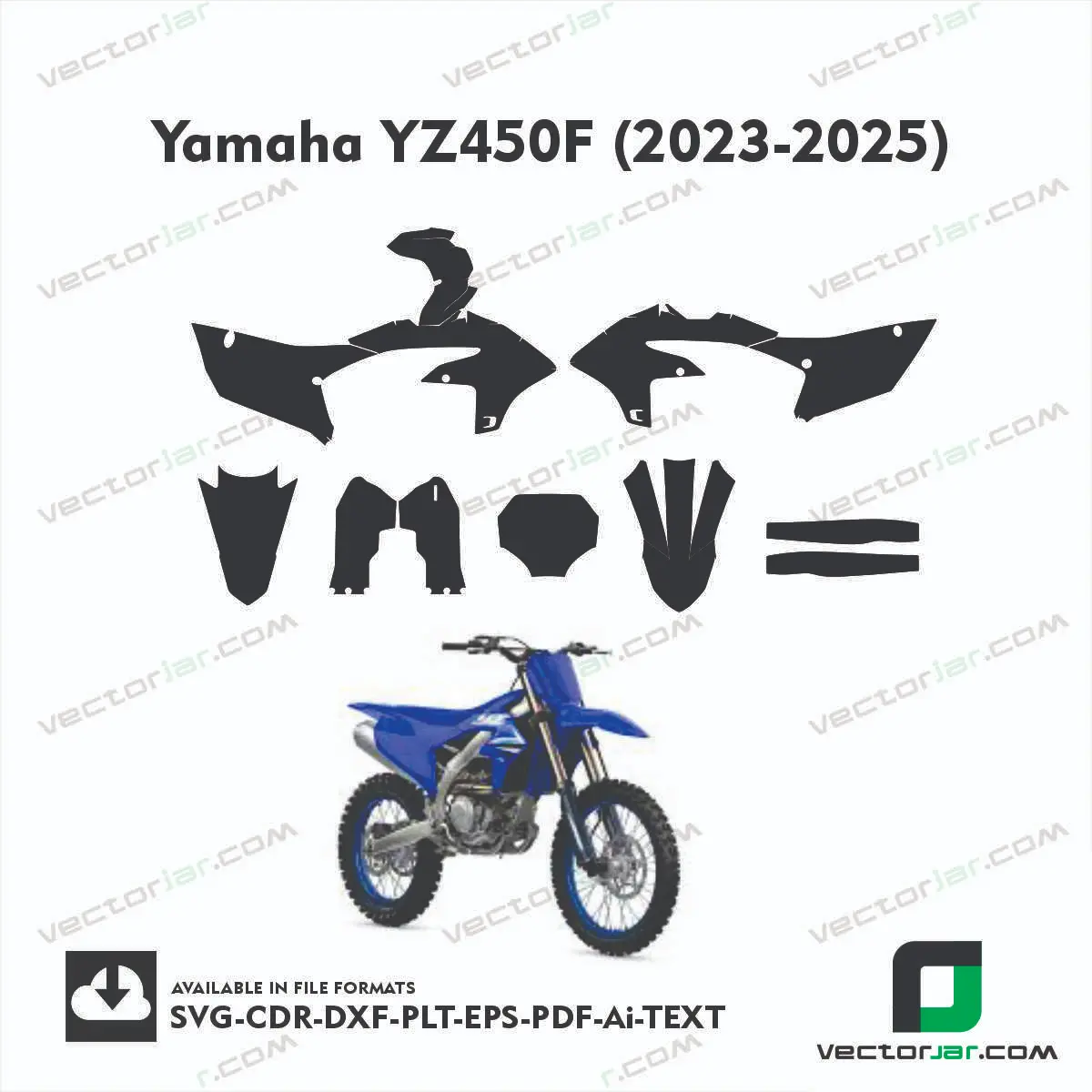 Yamaha YZ450F (2023-2025) graphics vector template