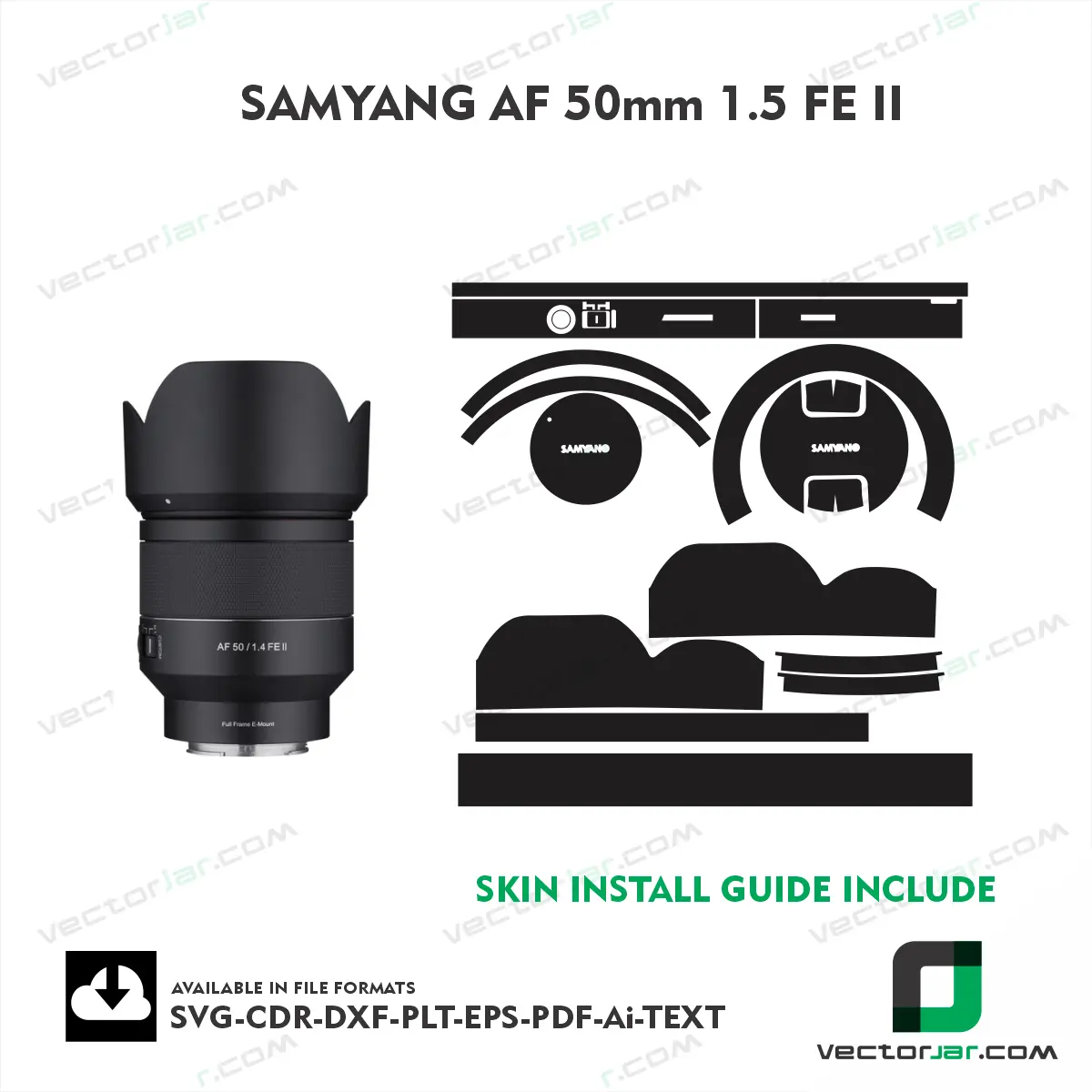 SAMYANG AF 50mm 1.4 II skin template vector