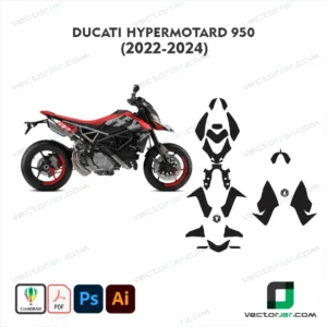 Ducati Hypermotard 950 2022-2024 Motorcycle PPF & Wrap Template