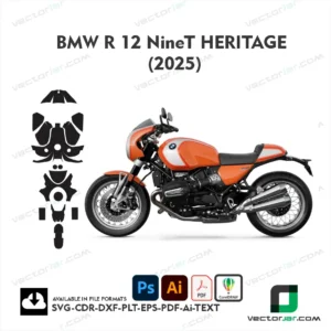 BMW R 12 NineT Heritage 2025 Motorcycle PPF & Wrap Template