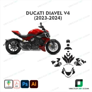 Ducati Diavel V4 2023-2024 Motorcycle PPF & Wrap Template
