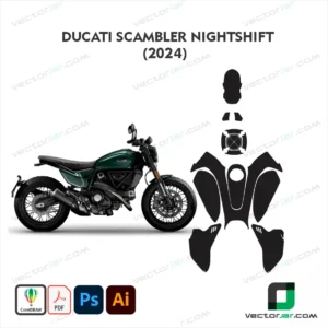 Ducati Scrambler Nightshift 2024 Motorcycle PPF & Wrap Template