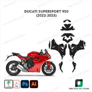Ducati Supersport 950 2022-2023 Motorcycle PPF & Wrap Template