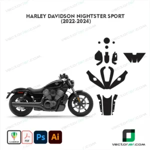 Harley Davidson Nightster Sport 2022-2024 Motorcycle PPF & Wrap Template