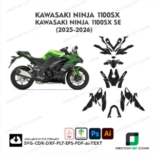 Kawasaki Ninja 1100SX & 1100SX SE 2025-2026 Motorcycle PPF & Wrap Template