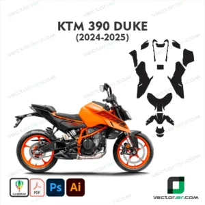 KTM 390 Duke 2024-2025 Motorcycle PPF & Wrap Template