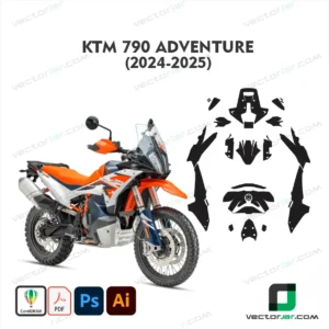 KTM 790 Adventure 2024-2025 Motorcycle PPF & Wrap Template