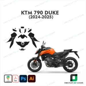KTM 790 Duke 2024-2025 Motorcycle PPF & Wrap Template