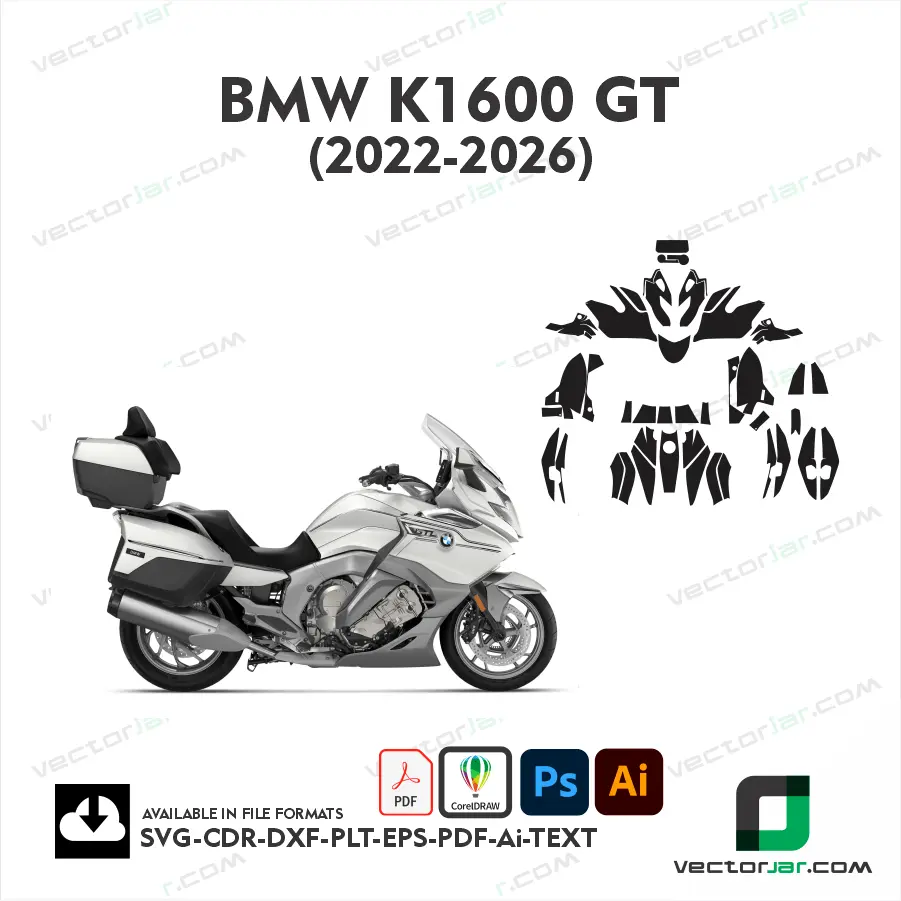 BMW K1600 GT 2022–2026 Motorcycle PPF & Wrap Cutting Template