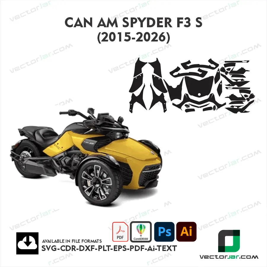 Can-Am Spyder F3-S 2015–2026 PPF & Wrap Cutting Template