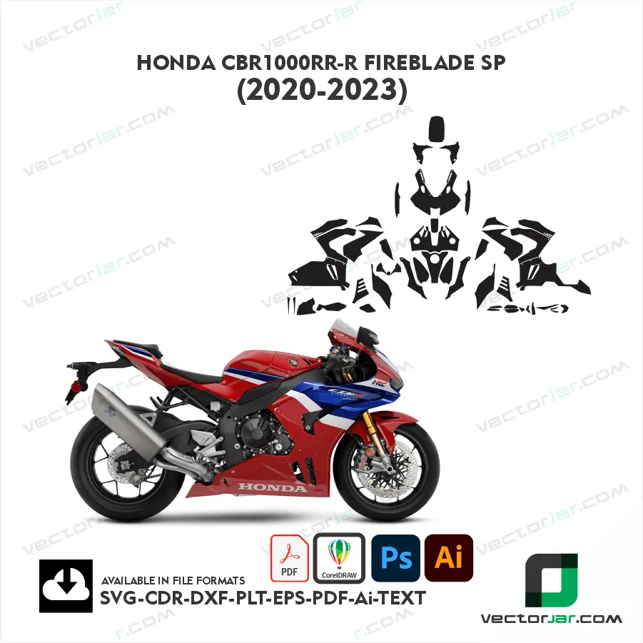 Honda CBR1000RR-R Fireblade SP 2020–2023 Motorcycle PPF & Wrap Cutting Template