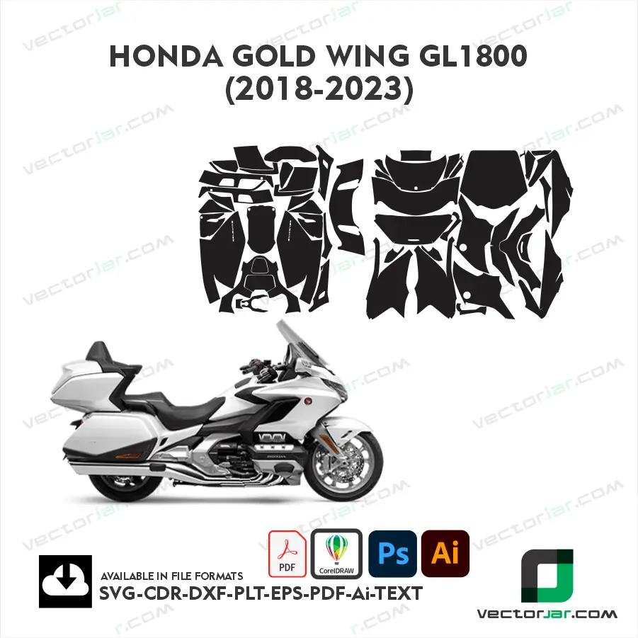 Honda Gold Wing GL1800 2018–2023 Motorcycle PPF & Wrap Cutting Template