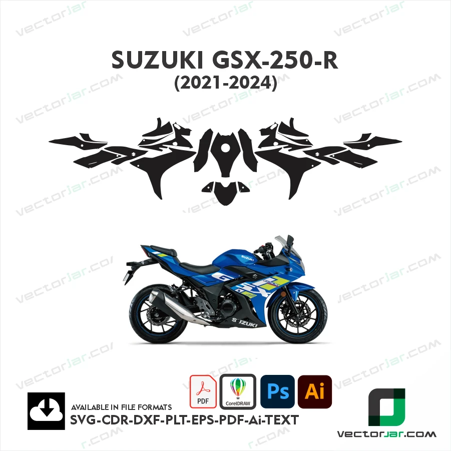 Suzuki GSX250R 2021–2024 Motorcycle PPF & Wrap Cutting Template