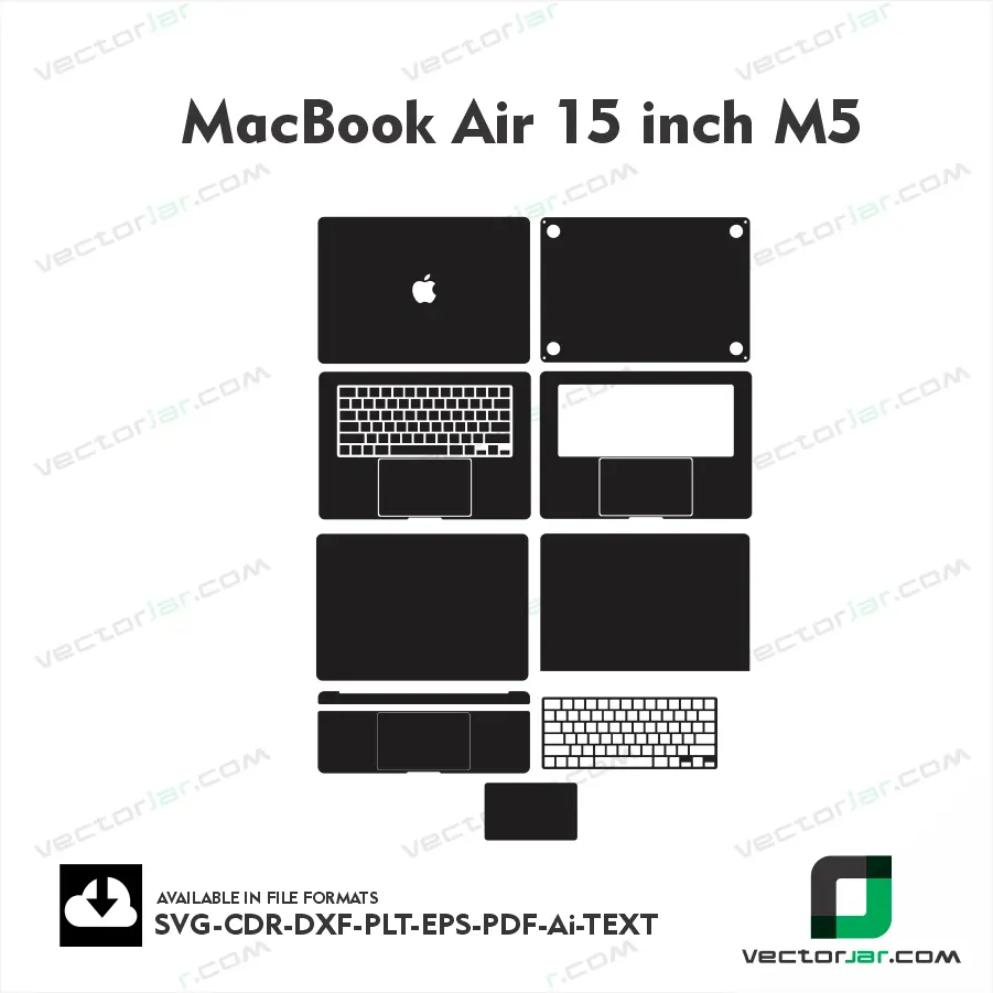 MacBook Air 15 Inch M5 Skin Vector Template Cutting File
