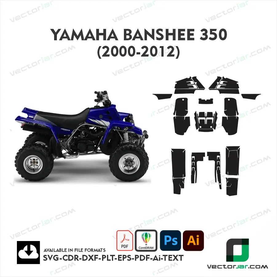 Yamaha Banshee 350 2000–2012 Motorcycle PPF & Wrap Cutting Template