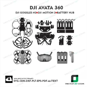 DJI Avata 360 Combo with Goggles N3 and Battery Skin Templates