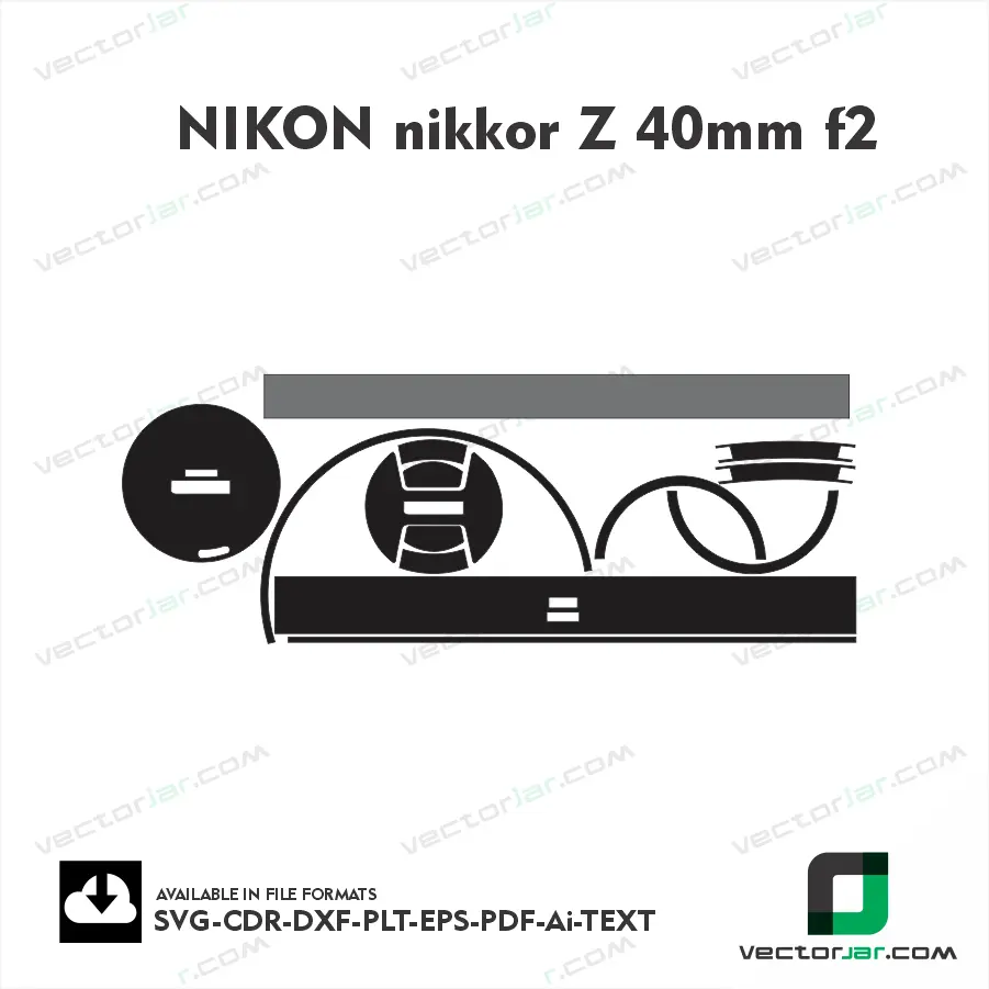 NIKON nikkor Z 40mm f2 skin vector template cutting file