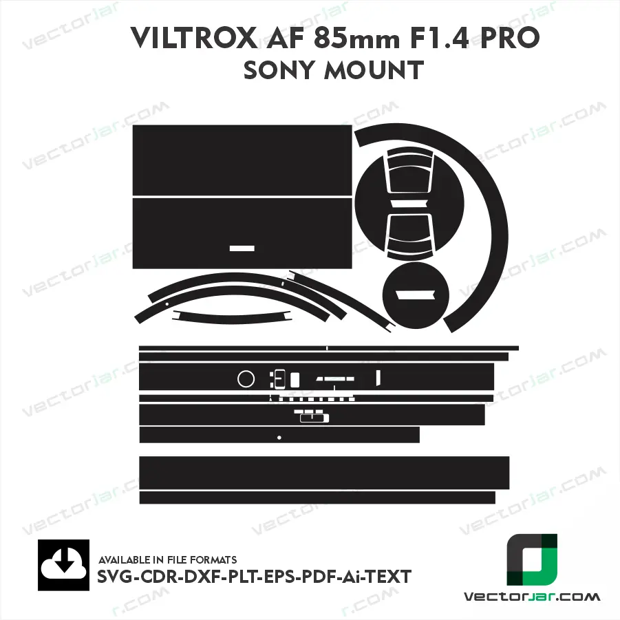 Viltrox af 85mm F1.4 pro sony mount skin vector template