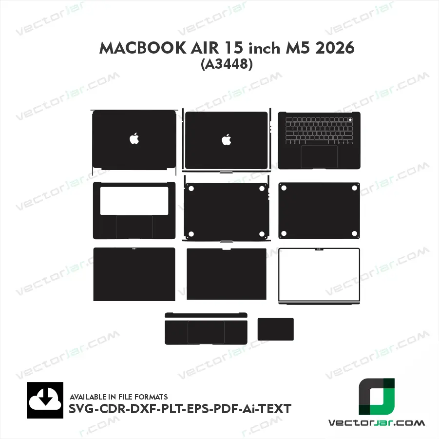 MacBook Air 15-inch M5 2026 A3448 Skin Template